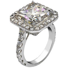 Sky 7 Carat Radiant Cut D Color SI1 Clarity Diamond Engagement Ring '7.07 Carat'