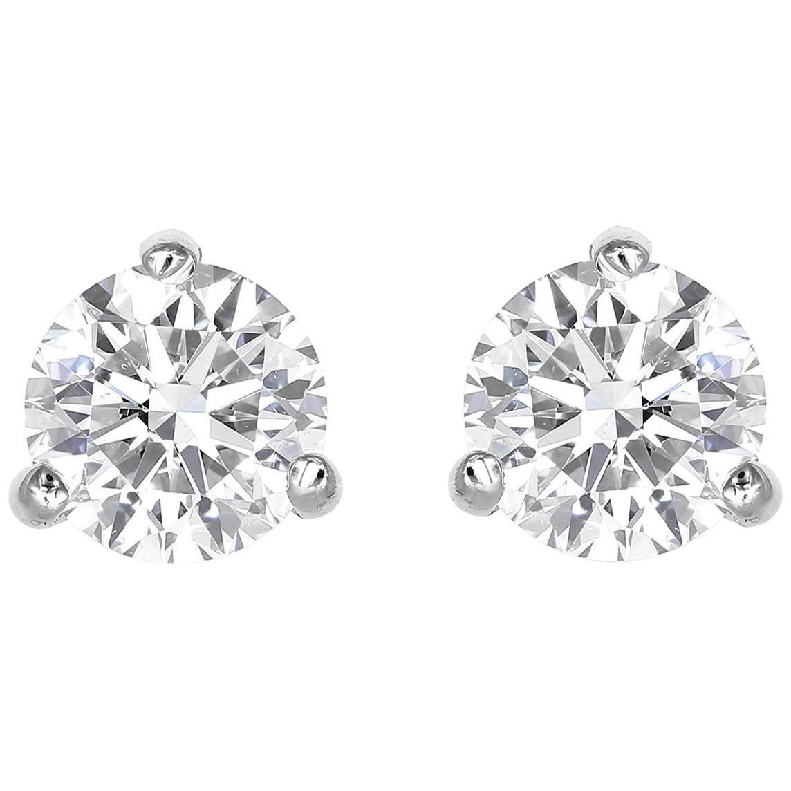 5.14 Carat Diamond Stud Earrings For Sale