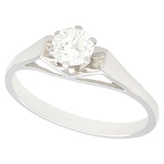 Antique Diamond and White Gold Solitaire Ring
