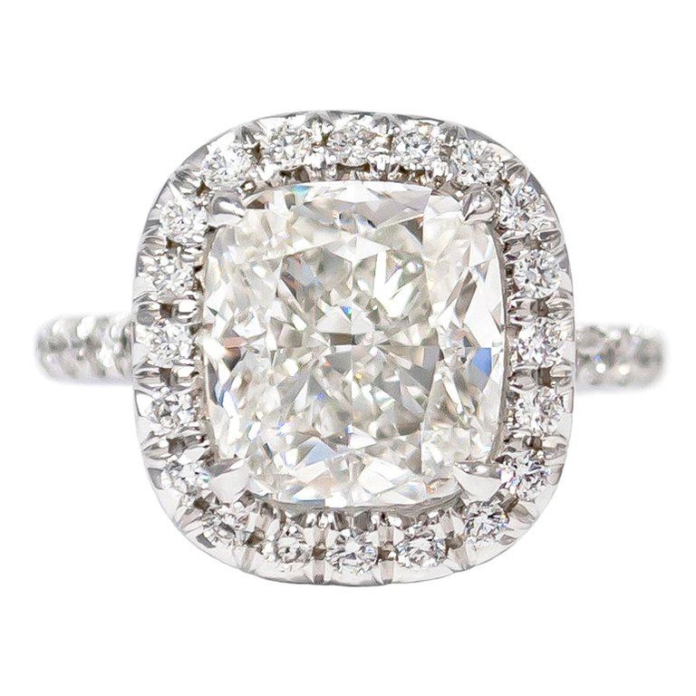 J. Birnbach GIA Certified 4.50 Carat G VS1 Cushion Diamond Cellini ...