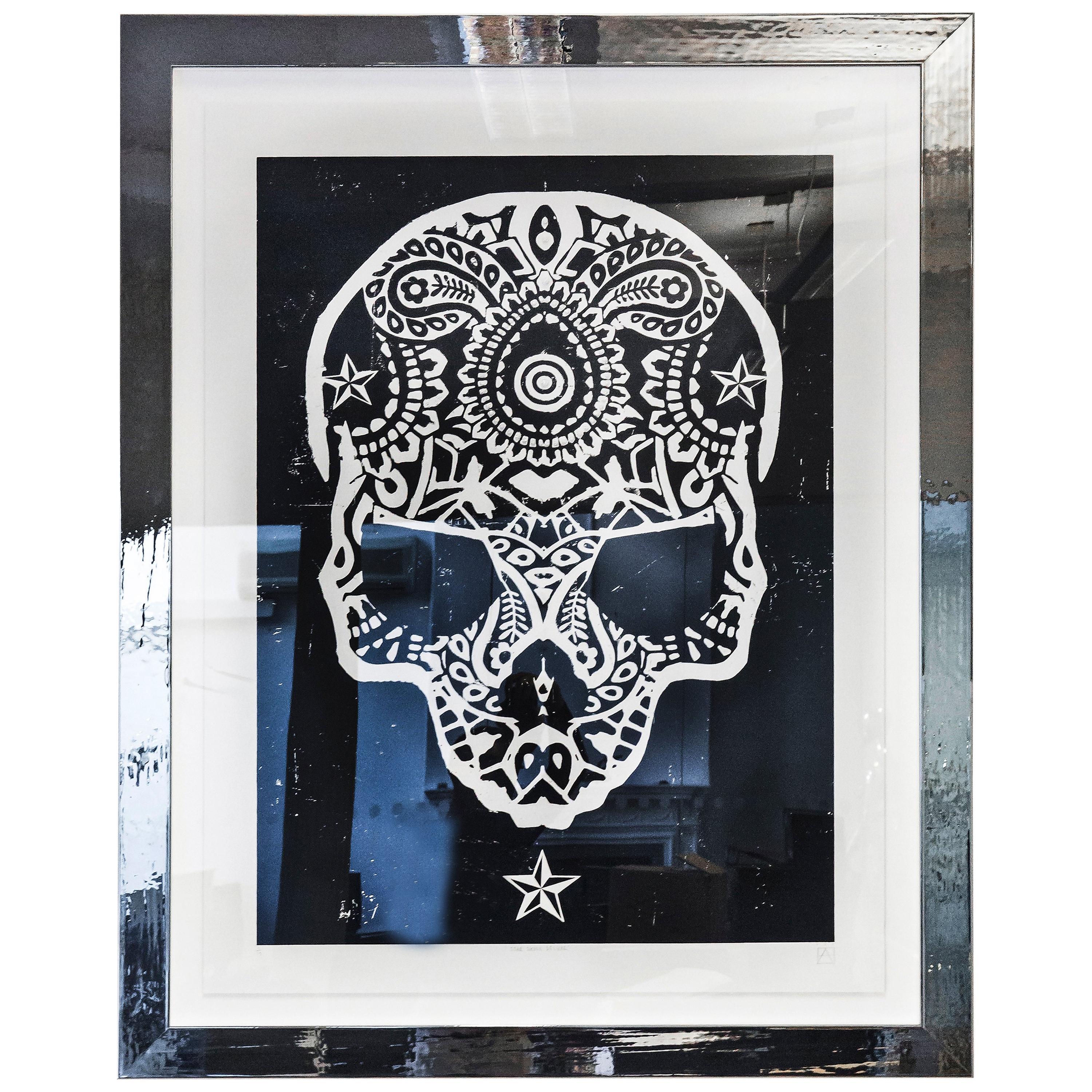 British Artist Ben Allen Tresor Silkscreen Limited Edition Star Skull Jewel Stud