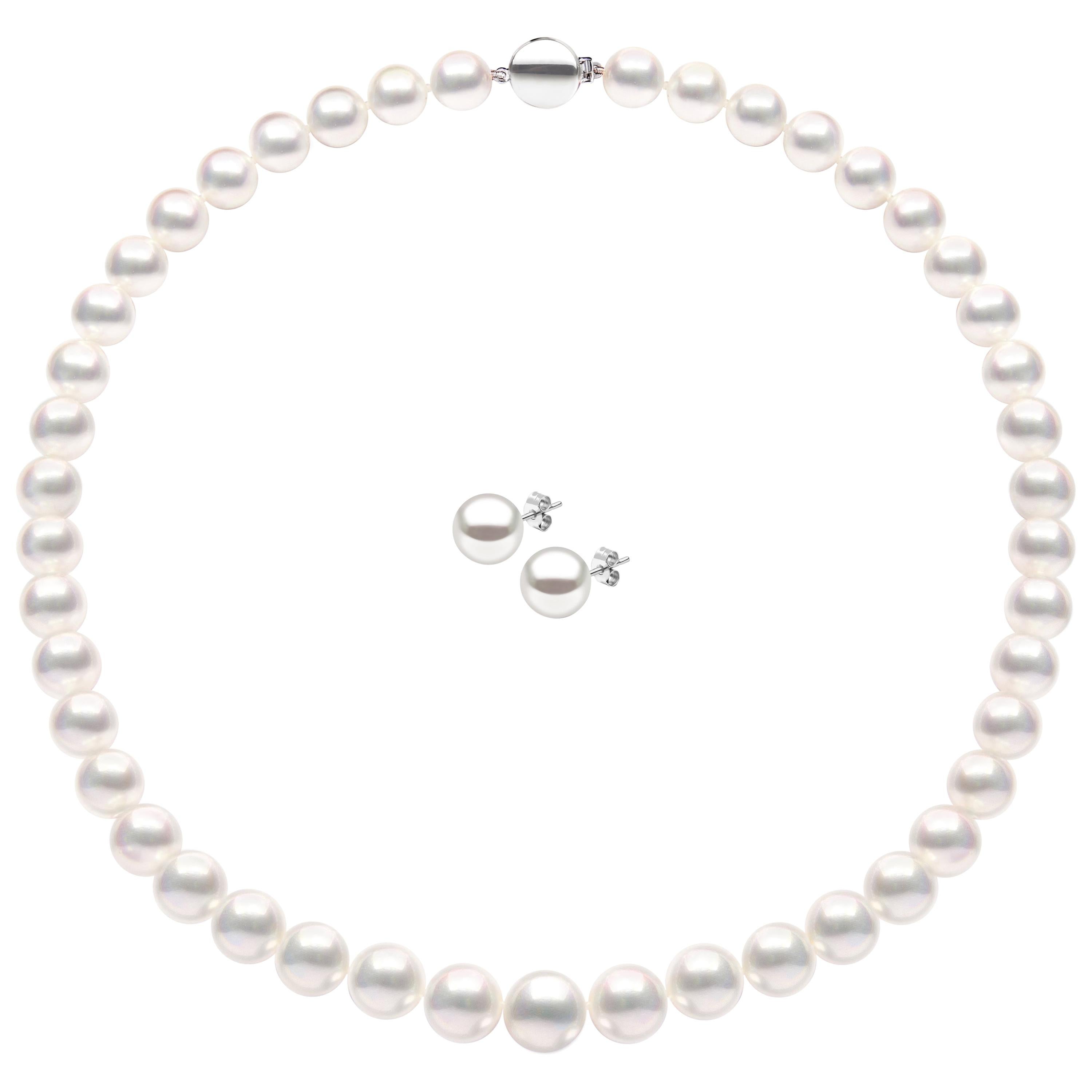 Yoko London South Sea Pearl Necklace and Earring Set, in 18 Karat White Gold