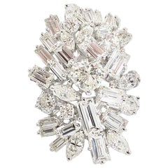 Platinum Estate Large Fancy Cut Diamond Spray Ring