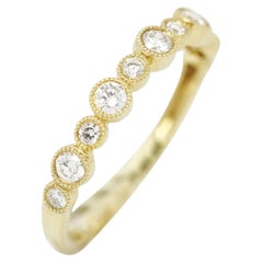 Custom 14 Karat Yellow Gold 0.40 Carat Bubble Set Diamond Wedding Band Ring