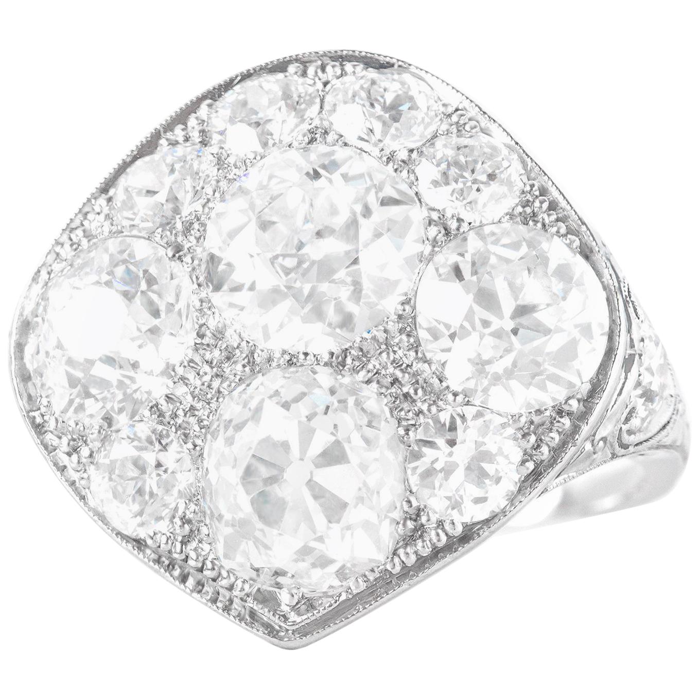 Art Deco 7 Carat Diamond Set Platinum Ring