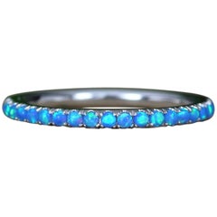 Opal Full Eternity Band, October Birth Stone, 14 Karat Rose Gold, Ben Dannie