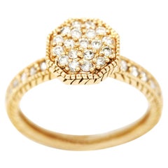Morris & David 14 Karat Yellow Gold 0.50 Carat Diamond Pave Ring