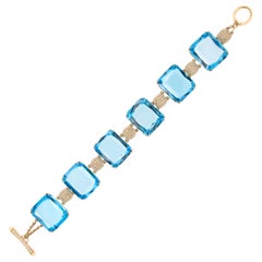 Goshwara Gossip Topaz Diamond 18 Karat Gold Link Bracelet