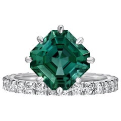 Green Tourmaline Ring 4.17 Carat