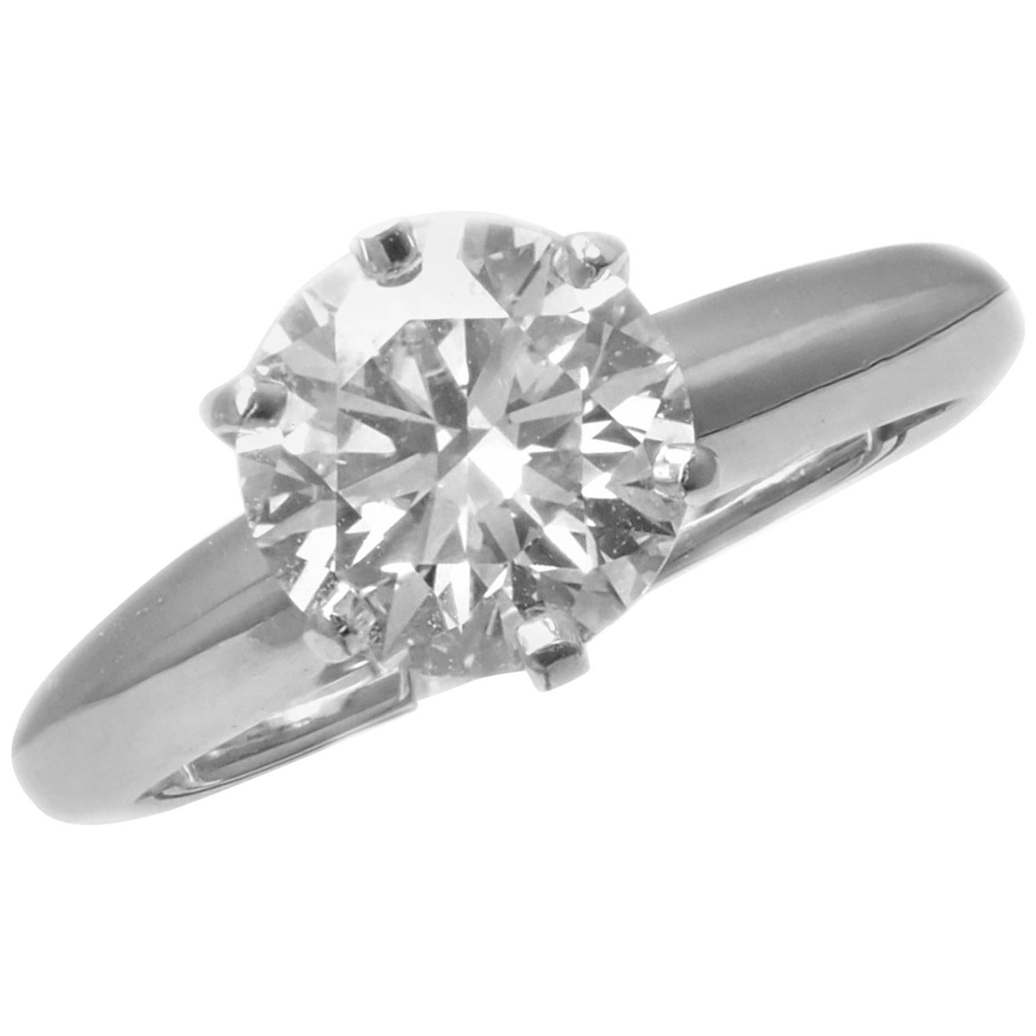 Tiffany & Co 1.13 Carat Diamond VS1 H Color Platinum Engagement Ring