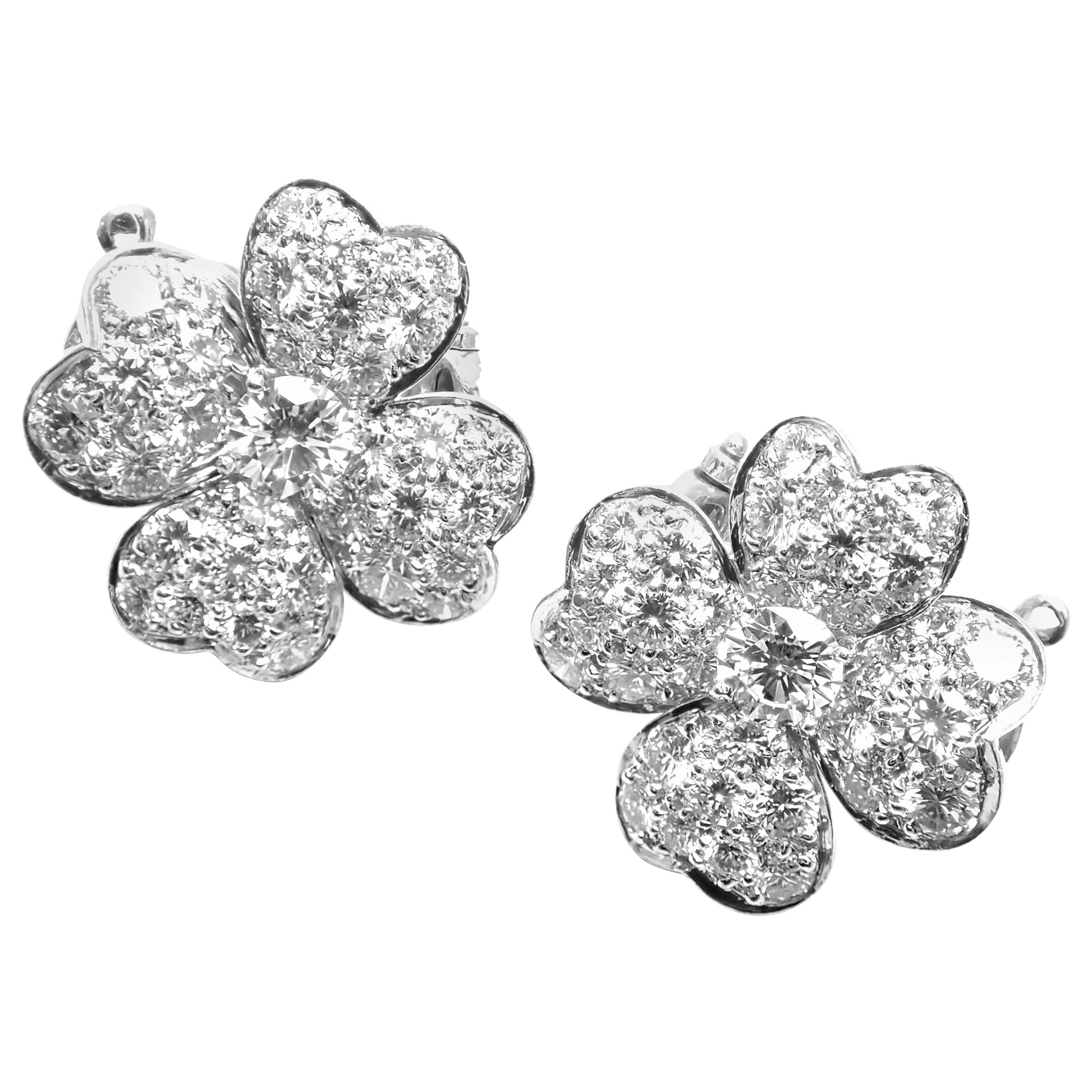 Van Cleef & Arpels Cosmos Diamond Platinum Earrings