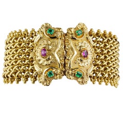 Victorian Natural Ruby Emerald Rare Bracelet