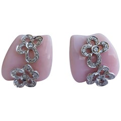 Rose Opal and Diamonds Earrings