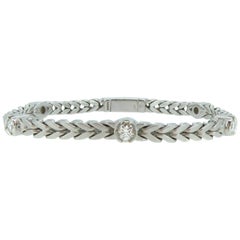 Pre-Owned 1.25 Carat Diamond Line Bracelet, White Gold Franco Link