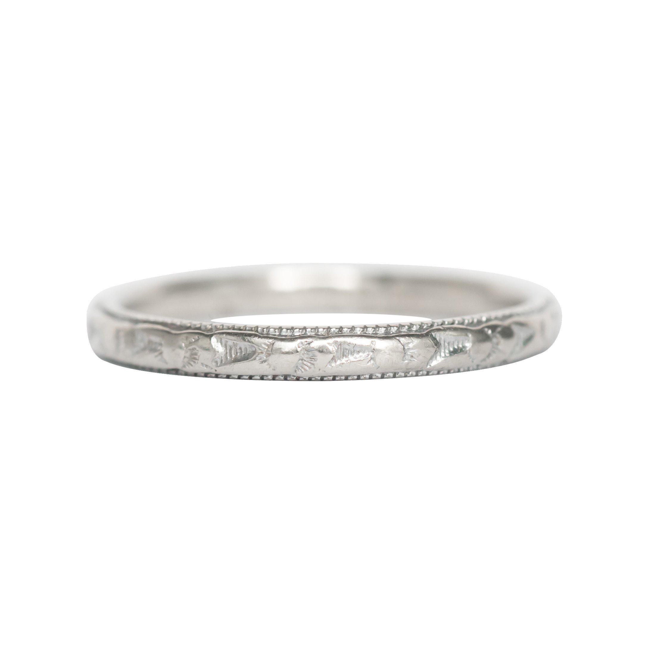 White Gold Wedding Band For Sale