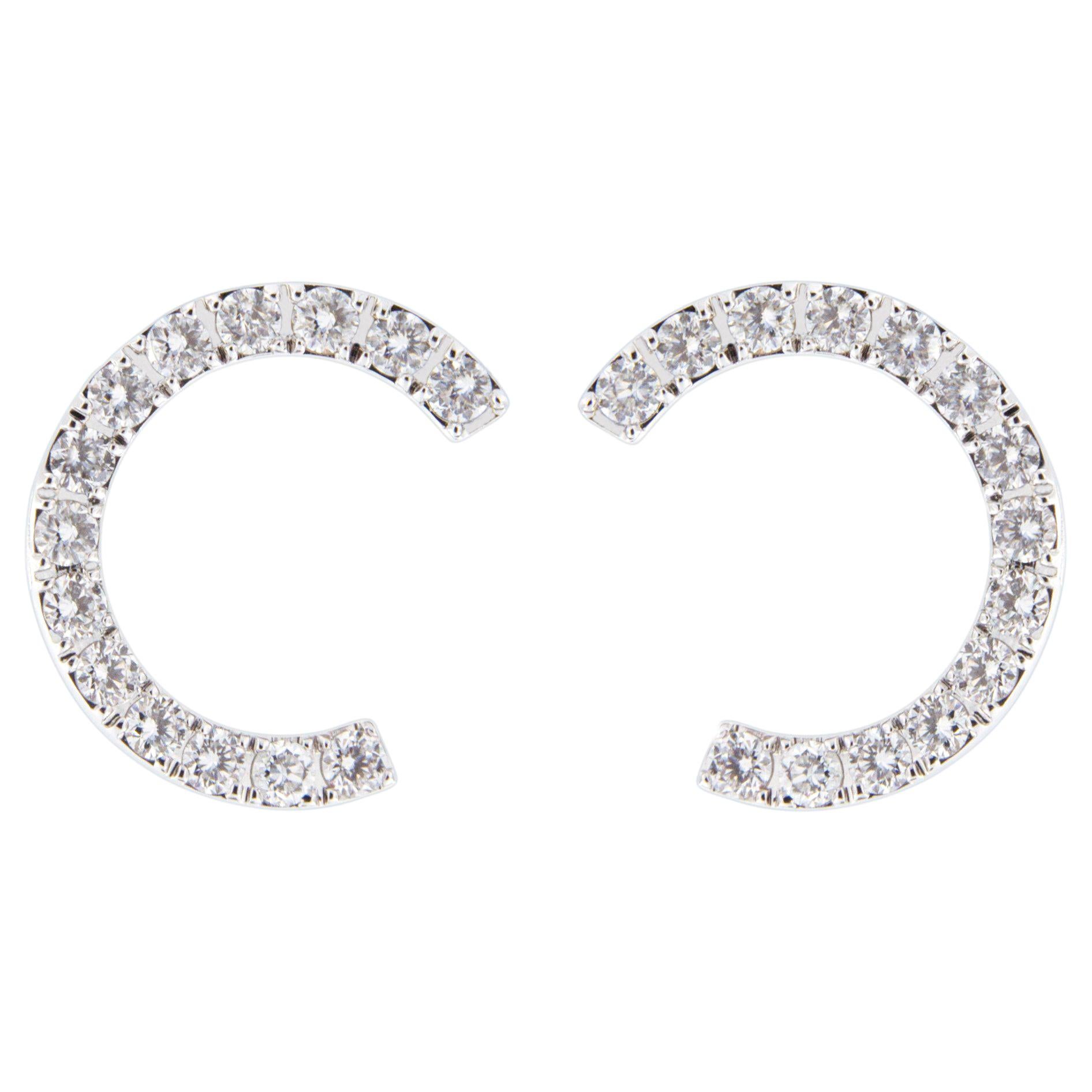 Alex Jona, boucles d'oreilles en or blanc 18 carats avec diamants blancs en vente