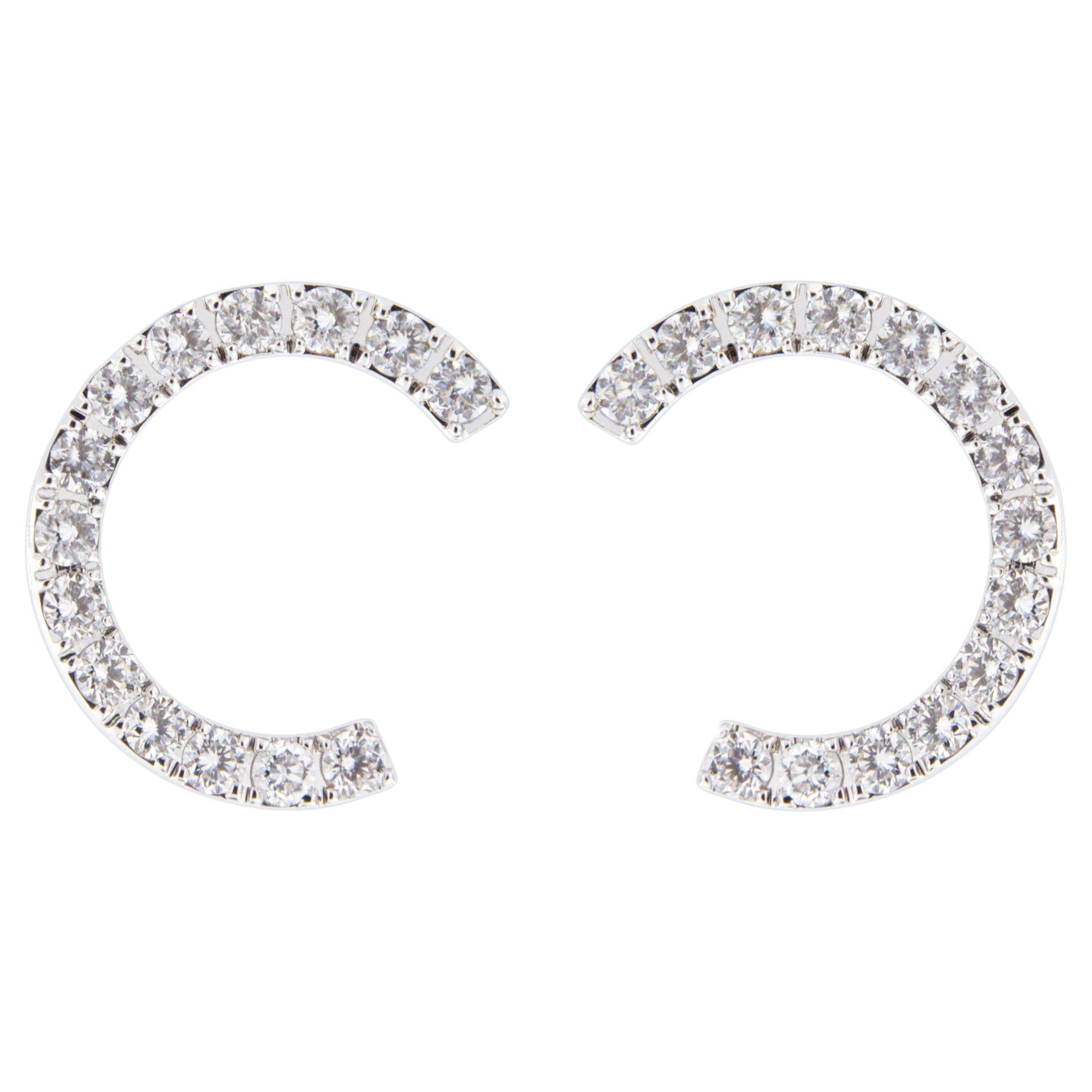 Alex Jona, boucles d'oreilles en or blanc 18 carats avec diamants blancs