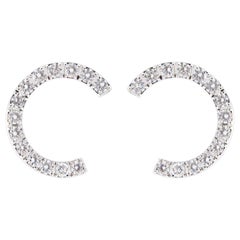 Alex Jona, boucles d'oreilles en or blanc 18 carats avec diamants blancs