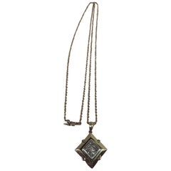 Lovely 18 Karat Gold and Diamond Pendant with Chain