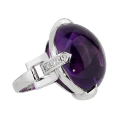 Christian Dior Amethyst Diamond White Gold Cocktail Ring