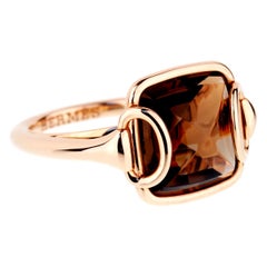 Hermes Deux Anneaux Smoky Quartz Rose Gold Ring