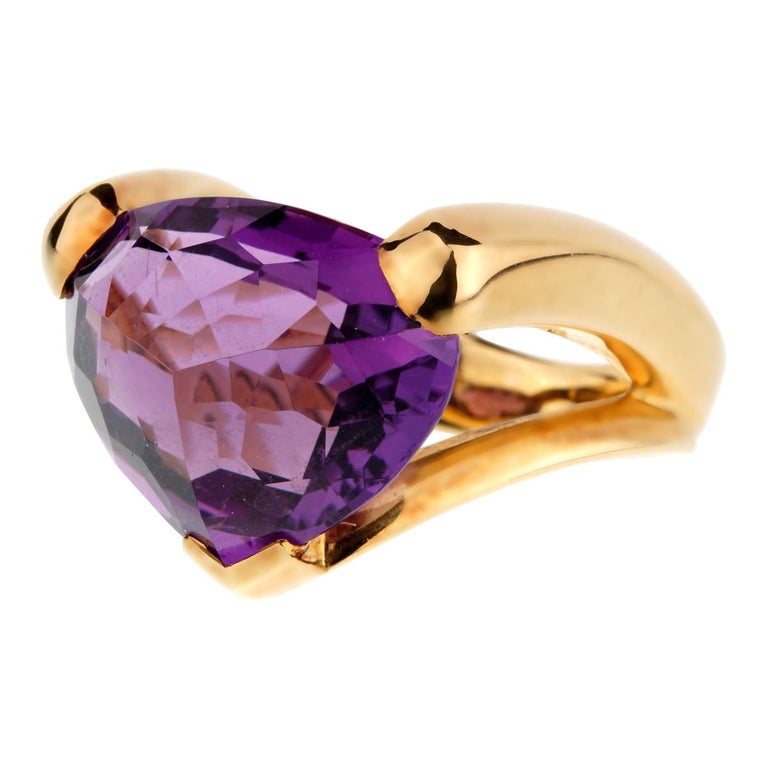 Antonini Amethyst Gold Cocktail Ring For Sale at 1stdibs