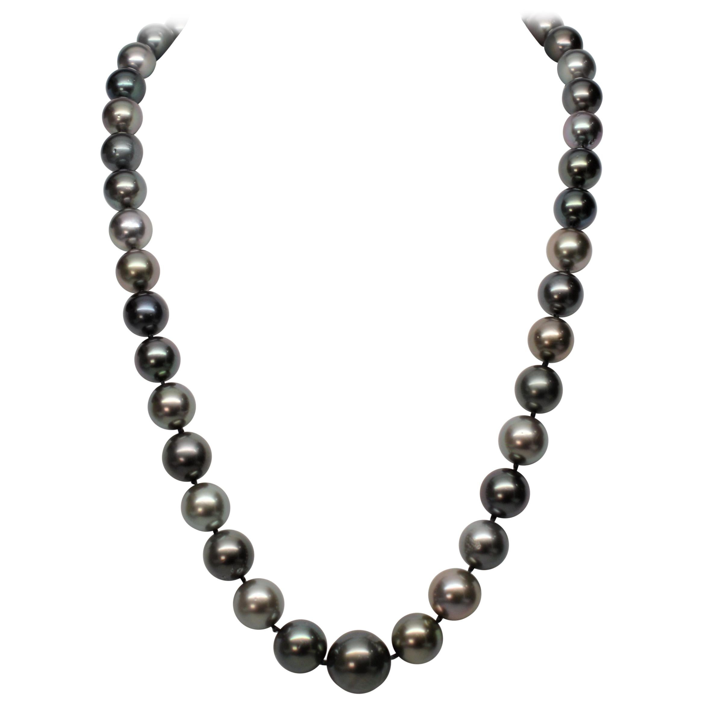 South Sea Tahitian Pearl Necklace with 14 Karat White Gold Clasp