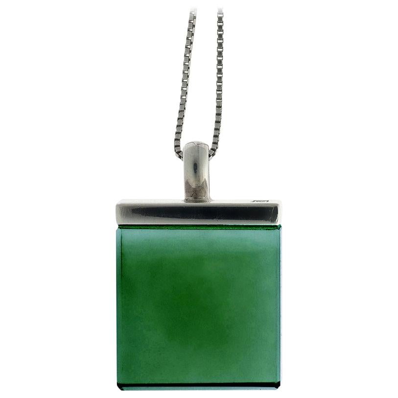 Feat in Vogue UA Designer Necklace with Emerald Color Green Quartz