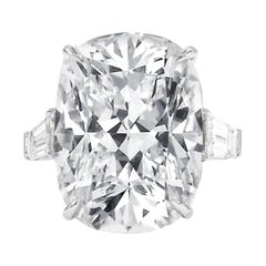 25.29 Carat Cushion Cut Diamond Engagement Ring by Diana M. Jewels
