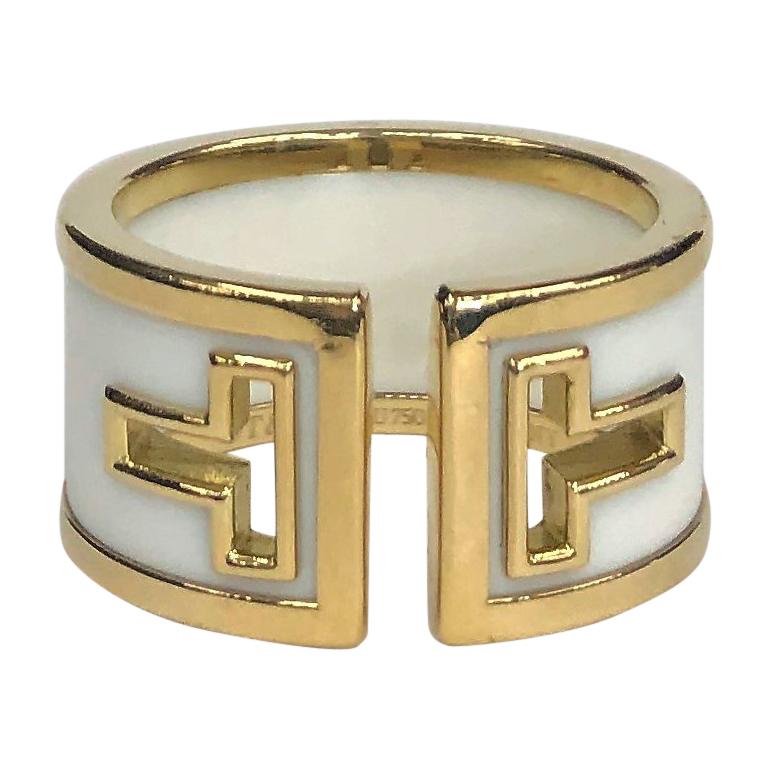 Tiffany & Co. Yellow Gold and White Ceramic Band