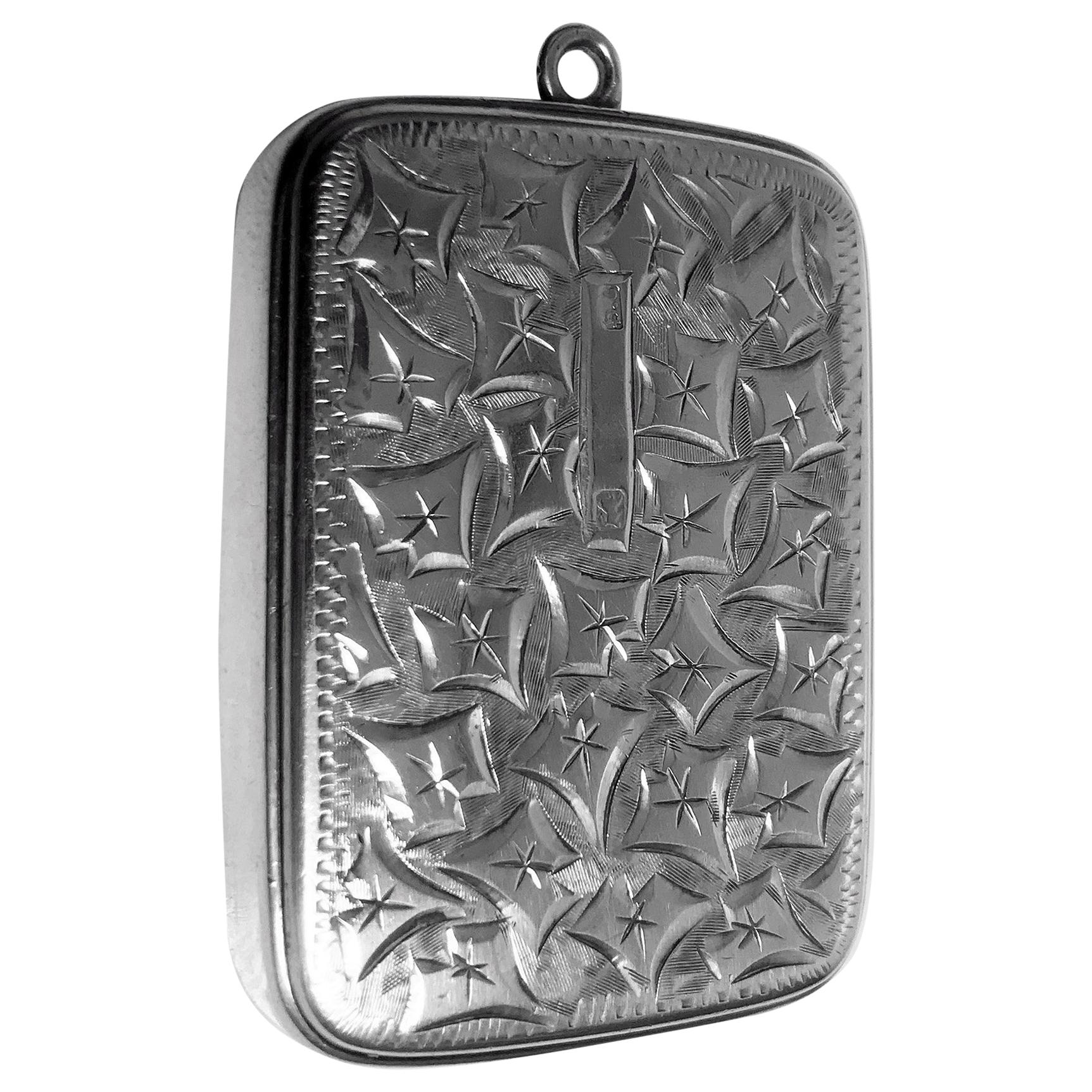 Antique Silver Puzzle Vesta Case, Birmingham 1898, Joseph Gloster