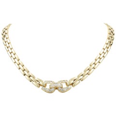Cartier 18kt. Yellow Gold Chocker Necklace with 25 diamonds = approx 1.75tw.