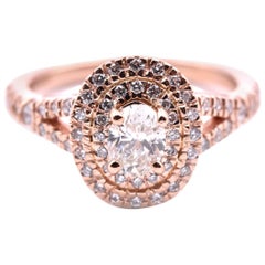 14 Karat Rose Gold Diamond Engagement Ring