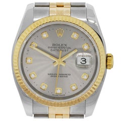 Rolex 116233 Datejust Silver Diamond Dial Watch