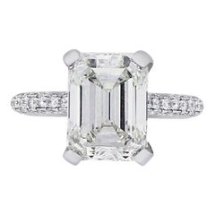 2.12 Carat GIA Certified Emerald Cut Diamond Ring