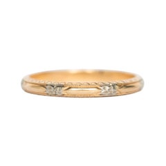 Antique White Gold and Yellow Gold Wedding Band
