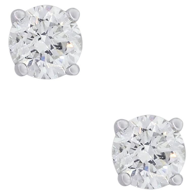 Round Brilliant Diamond Stud Earrings