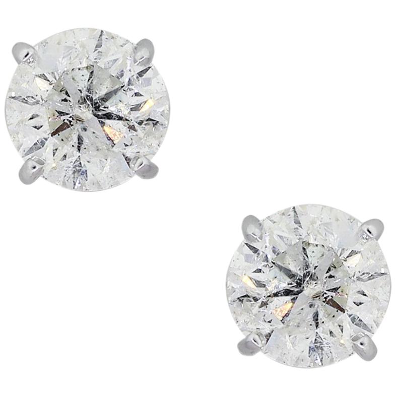 FRED Paris 2.00ct D VVS2 Diamond Stud Earrings at 1stDibs pa 18k