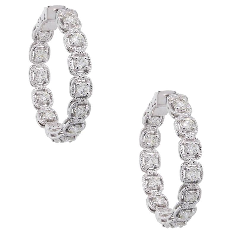 Diamond Inside Out Hoop Earrings