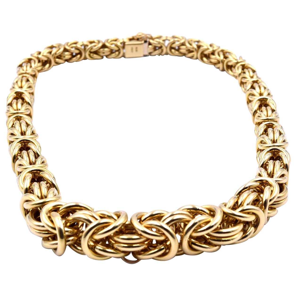 18 Karat Yellow Gold Turkish Style Necklace