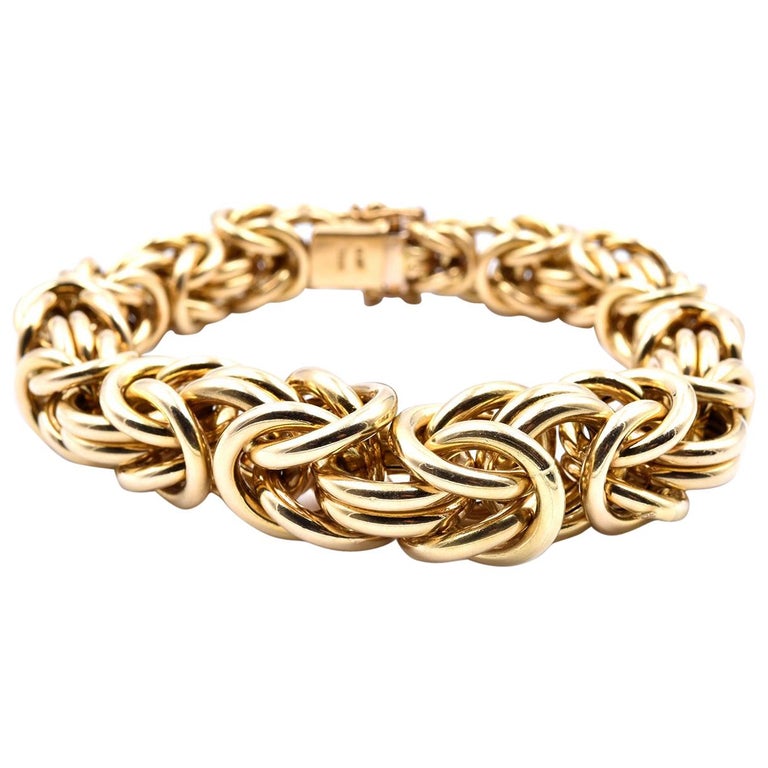 18 Karat Yellow Gold Turkish Style Bracelet For Sale at 1stdibs