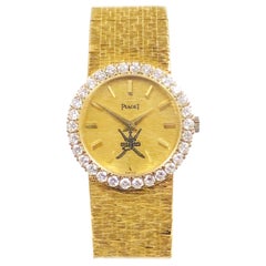 Piaget for Asprey Montre-bracelet pour femme en or et diamants avec emblème royal d'Oman