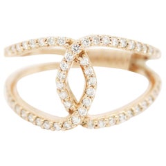 Morris & David 14 Karat Rose Gold 0.45 Carat Diamond Open Overlap Ring