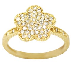 Morris & David 14 Karat Yellow Gold 0.50 Carat Diamond Pave Ring