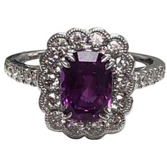 Julian B Designs Pink Sapphire and Diamond 14 Karat White Gold Ring