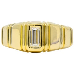 Modern 0.50 Carat Diamond 14 Karat Gold Unisex Ring