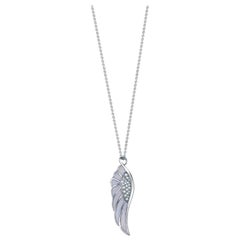 Garrard 'Wings Reflection' 18 Karat White Gold Diamond & Coloured Enamel Pendant