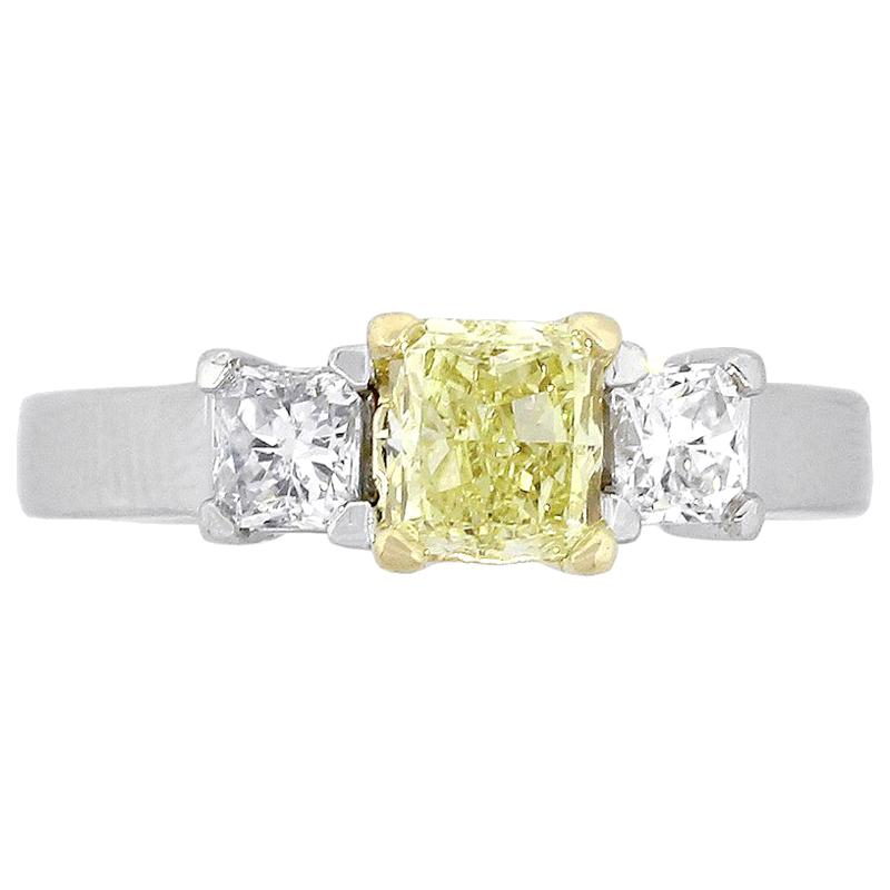 Radiant Cut Diamond Three-Stone Engagement Ring
