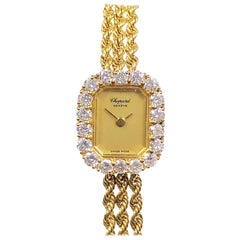 Chopard Yellow Gold and Diamond Ladies Mechanical Wristwatch