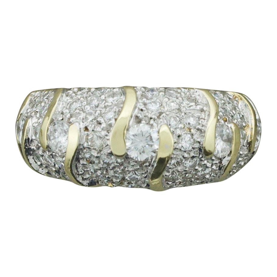 Diamond Wedding Band in Yellow Gold 1.20 Carat For Sale